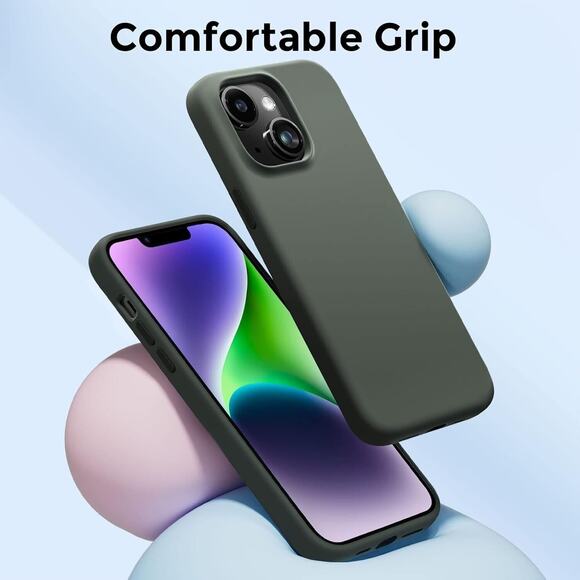 Mkeke Magnetic iPhone 14/13 Case Liquid Silicone Shockproof Protective Cover Blk - Picture 7 of 9